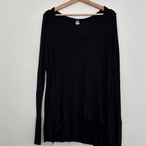 Free People Black Long Sleeve Top